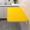 Wall Mounted Folding Table, Foldable Dining Table Solid Wood Desk, Space Saving Floating Foldable Table, For Laundry Kitchen Room, Small Space Wall Mounted Fold Table, Load Capacity 70kg ( Color : Yel view 1