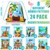 Frienda 24 Pcs Hawaiian Party Favor Bags Hawaii Themed Aloha Drawstring Backpack Flamingo Tropical Gift Goodie Bags for Birthday, Bridal Shower, Summer, Beach, Pool Backpack, 12 x 10 Inch view 2