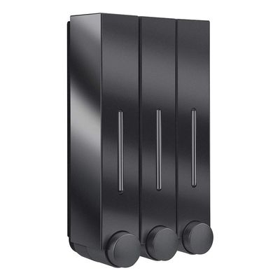 3 Chamber Shampoo and Conditioner Dispenser for Shower Wall - No Drill Body Wash Soap Dispenser Set for Hotel Bathroom