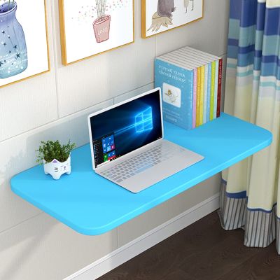Wall Mounted Folding Table, Foldable Dining Table Solid Wood Desk, Space Saving Floating Foldable Table, For Laundry Kitchen Room, Small Space Wall Mounted Fold Table, Load Capacity 70kg ( Color : Blu