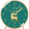 OLOTU Table Clock Metal Shell Table Clock, Easy to Read Arabic Numeral Desk Clock, Punctual Mantel Clock, Battery Powered Tabletop Clock Wall Clock view 1