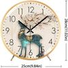 OLOTU Table Clock Metal Shell Table Clock, Easy to Read Arabic Numeral Desk Clock, Punctual Mantel Clock, Battery Powered Tabletop Clock Wall Clock view 2