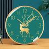 OLOTU Table Clock Metal Shell Table Clock, Easy to Read Arabic Numeral Desk Clock, Punctual Mantel Clock, Battery Powered Tabletop Clock Wall Clock view 3