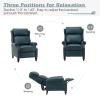 HULALA HOME Genuine Leather Recliner Chair, Traditional Manual Pushback Comfy Seating for Living Room, Thick Cushion & Solid Wood Legs, Wingback Recliner with Nailhead Trim, Turquoise-S2 view 4