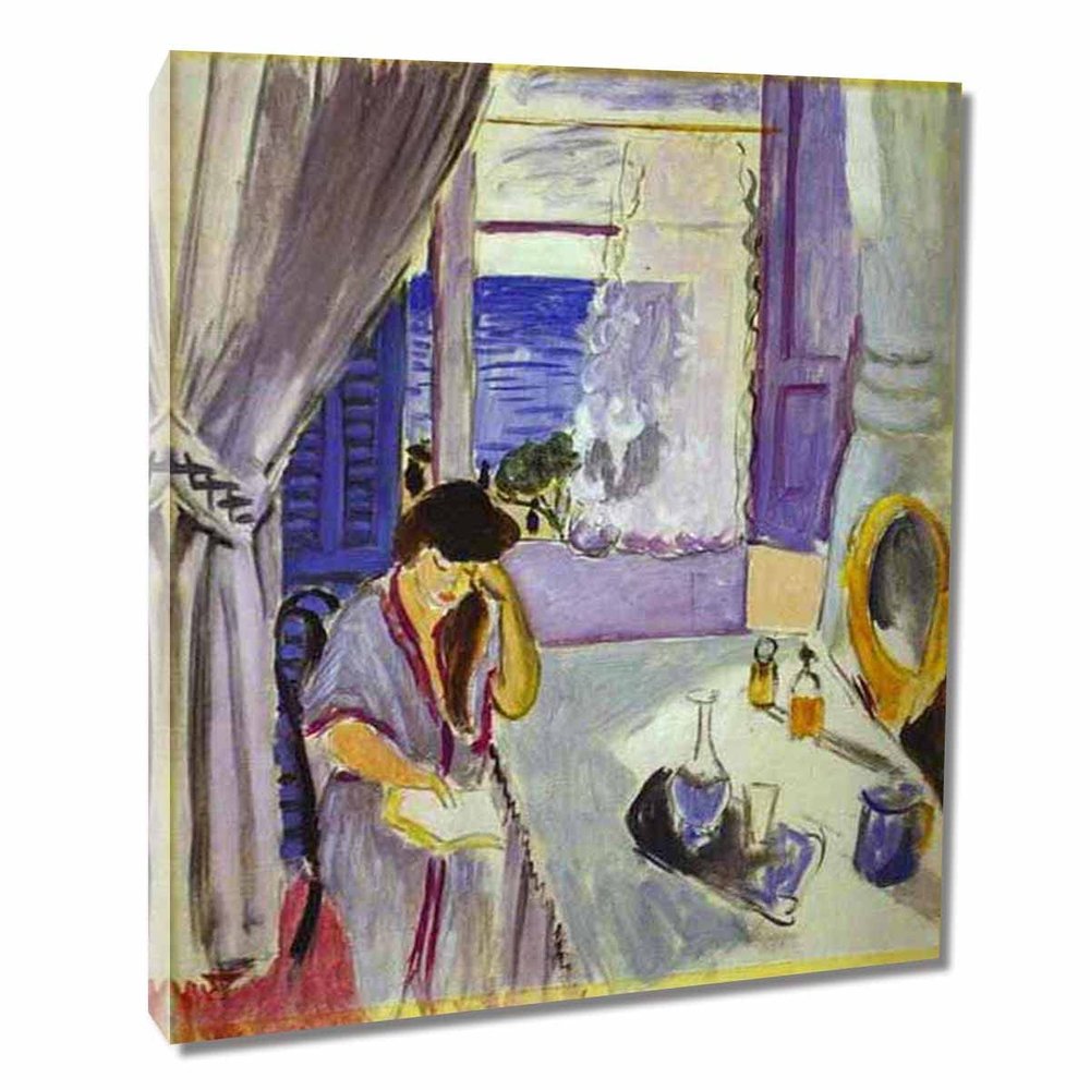 Ltt-Ydd-Ccl Henri MatisseWoman ReadingCanvas Wall Art for Living Room Home Decorations Office Bedroom Decor Artwork Pictures Ready to Hang Framed-45x54cm 18x21inch