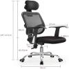 TOEWOE Office Chair, Computer Chair, Mesh Desk Chair, Ergonomic Desk Chair - Adjustable Height Office Desk Chairs, Swivel Chair for Office, Home, School (Color : Gray) view 3