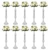 10Pcs Flower Stand Flower Vases Wedding Centerpieces Metal Flower Arrangement Flower Holder for Reception Tables Wedding Anniversary Party Decor, 50CM (Silver) view 1