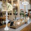 10Pcs Flower Stand Flower Vases Wedding Centerpieces Metal Flower Arrangement Flower Holder for Reception Tables Wedding Anniversary Party Decor, 50CM (Silver) view 3