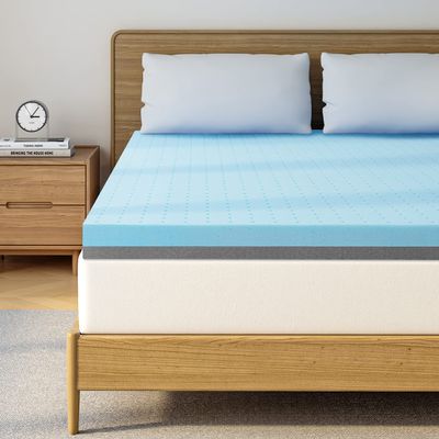 Maxzzz King Mattress Topper,3 Inch Ventilated Design Memory Foam Queen Mattress Topper,Cooling Gel Infused Swirl Foam Pad for Pressure Relief Back Pain, CertiPUR-US Certified