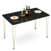 ivinta Dining Table for 4-6, Modern Marble Dining Table with Gold Hairpin Legs, 47inch Rectangle Dining Room Table for Small Space, Kitchen, Living Room, Lilac (Black) view 1
