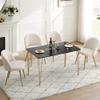 ivinta Dining Table for 4-6, Modern Marble Dining Table with Gold Hairpin Legs, 47inch Rectangle Dining Room Table for Small Space, Kitchen, Living Room, Lilac (Black) view 2