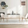 ivinta Dining Table for 4-6, Modern Marble Dining Table with Gold Hairpin Legs, 47inch Rectangle Dining Room Table for Small Space, Kitchen, Living Room, Lilac (Black) view 4