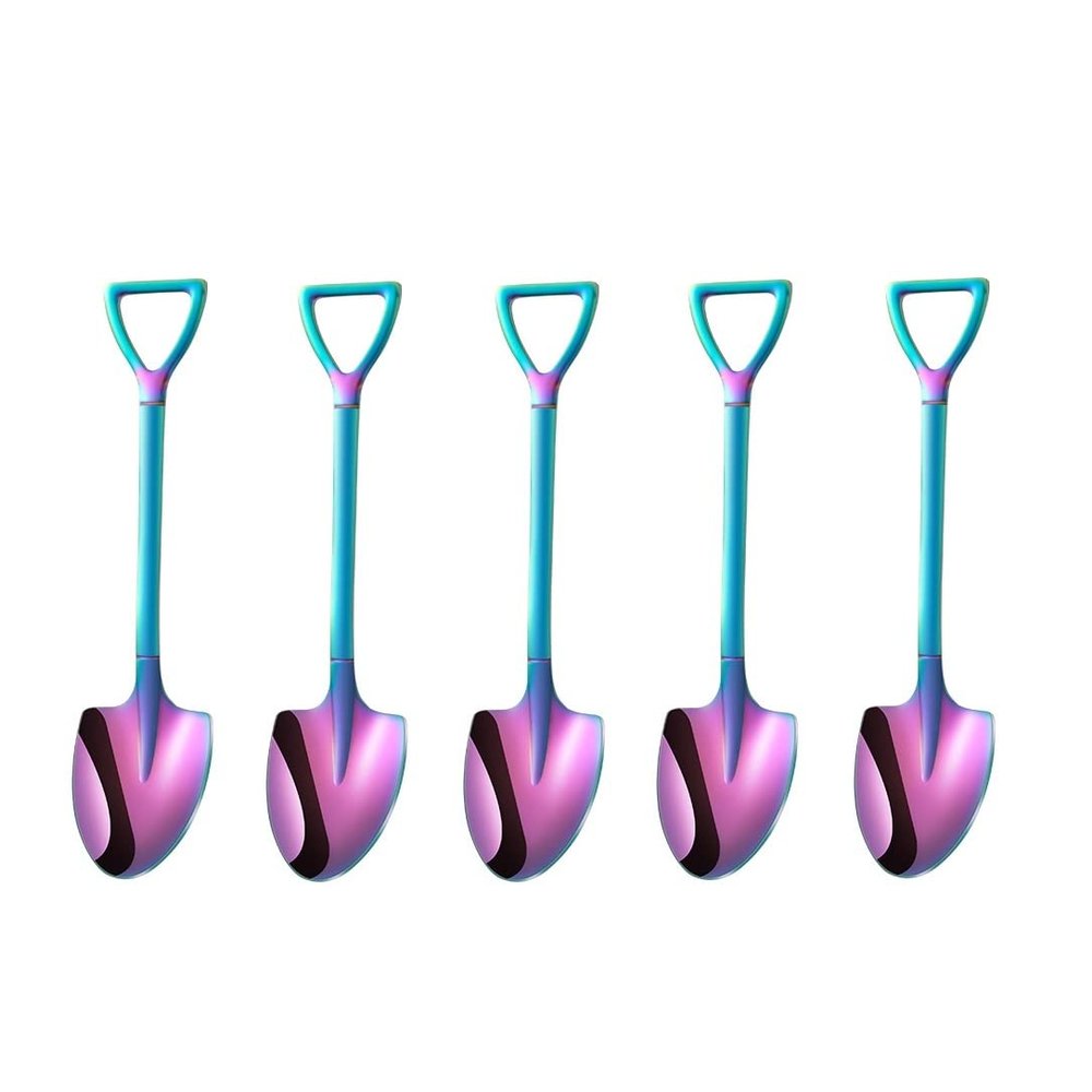 10 Pack Stainless Steel Mini Coffee Spoons, 4.7 Inches - Rainbow Demitasse Espresso Spoons for Dessert, Tea, Appetizer & Party Supplies
