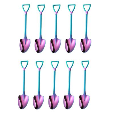 20 Pack Stainless Steel Mini Coffee Spoons, 4.7 Inches Shovel Shape Demitasse Spoons for Dessert, Tea, Appetizer, Party Supplies Rainbow
