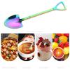10 Pack Dessert Spoon 6 inch Shovel Shape Stainless Steel Spoons Ice Cream Fruit Spoon for Home Kitchen or Restaurant Rainbow view 3