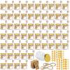 CRTWDMAN 60 Pack Mini Honey Jars/Pot Metal Lids,1.5 oz Glass,Wooden Dippers,Bee Charms,Jutes,Stickers,Small,Tiny, Baby Shower Wedding Party Favors view 1