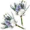 2 Packs Artificial Plants Flowers Faux Dahlia Purple Blue White 19.8" Stems Blossom Tall Plant Outdoor Floral Arrangement Rustic Decoration Centerpieces Home(Dahlia Purple Dusty Blue White Eucalyptus) view 1