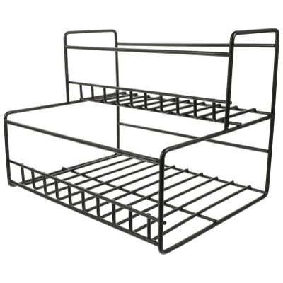 Cabilock Iron Syrup Rack 2-tier Spice Storage Kitchen Pantry Organizer Countertop Easy-clean Strong Capacity