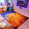 Basketball Carpet for Boys Room Basketball Room Decor Floor Rug Basketball Rug for Boys Bedroom Hipster Basketball Ball on Fire and Water Floor Mat, 2'6''4' view 1