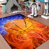 Basketball Carpet for Boys Room Basketball Room Decor Floor Rug Basketball Rug for Boys Bedroom Hipster Basketball Ball on Fire and Water Floor Mat, 2'6''4' view 2