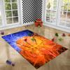 Basketball Carpet for Boys Room Basketball Room Decor Floor Rug Basketball Rug for Boys Bedroom Hipster Basketball Ball on Fire and Water Floor Mat, 2'6''4' view 3