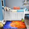 Basketball Carpet for Boys Room Basketball Room Decor Floor Rug Basketball Rug for Boys Bedroom Hipster Basketball Ball on Fire and Water Floor Mat, 2'6''4' view 4