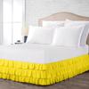 100% Cotton 800 TC Luxury Multi Ruffle Bed Skirt Elastic Dust Ruffles with Wrap Around Bed Skirt 18 Inch Tailored Drop, RV King, Yellow view 1