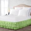 100% Cotton 800 TC Luxury Multi Ruffle Bed Skirt Elastic Dust Ruffles with Wrap Around Bed Skirt 18 Inch Tailored Drop, RV Bunk 42X80, Sage view 1