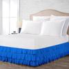 100% Cotton 800 TC Luxury Multi Ruffle Bed Skirt Elastic Dust Ruffles with Wrap Around Bed Skirt 18 Inch Tailored Drop, Twin, Royal Blue view 1