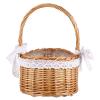 Cabilock 1pc Handmade Woven Lace Flower Basket for Storage Decorative Woven Container for Home Organization for Bedrooms Bathrooms and Craft Areas view 1