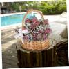 Cabilock 1pc Handmade Woven Lace Flower Basket for Storage Decorative Woven Container for Home Organization for Bedrooms Bathrooms and Craft Areas view 3