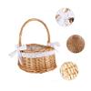 Cabilock 1pc Handmade Woven Lace Flower Basket for Storage Decorative Woven Container for Home Organization for Bedrooms Bathrooms and Craft Areas view 4