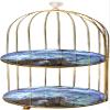Bird Cage Makeup Organizer Cupcake Stand Jewelry Trinket Tray Perfume Storage Tray Cosmetic Storage Rack for Wedding Holiday Ornaments (2 Tier) view 1