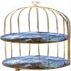 Bird Cage Makeup Organizer Cupcake Stand Jewelry Trinket Tray Perfume Storage Tray Cosmetic Storage Rack for Wedding Holiday Ornaments (2 Tier) view 3