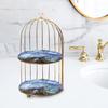 Bird Cage Makeup Organizer Cupcake Stand Jewelry Trinket Tray Perfume Storage Tray Cosmetic Storage Rack for Wedding Holiday Ornaments (2 Tier) view 4
