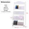 MTSON Magazine Holders for Shelves, Commercial Literature/Magazine Rack Single Storage Rack with 4 Mesh Pockets, for Trade Show, Exhibitions, School (Color : White) view 2