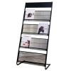 MTSON 54" Black Magazine Rack Floor, Metal Display Rack Literature Brochure Magazine Stand, Catalog Signing Rack for Reception Areas, Easy Assemble view 1
