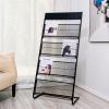 MTSON 54" Black Magazine Rack Floor, Metal Display Rack Literature Brochure Magazine Stand, Catalog Signing Rack for Reception Areas, Easy Assemble view 2