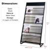 MTSON 54" Black Magazine Rack Floor, Metal Display Rack Literature Brochure Magazine Stand, Catalog Signing Rack for Reception Areas, Easy Assemble view 3
