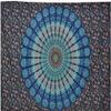 Peacock Wing Mandala Tapestry Wall Hanging Indian Cotton Tapestries Bedspread Picnic Beach Throw Blanket Wall Art Hippie Tapestry Bed Cover (Blue, 84 X 54 Inches (Twin)) By Indian Collectible view 2