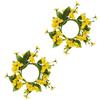 10" Yellow Daisy Candle Ring, Set of 2 view 1