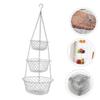 Heavy Duty Hanging Fruit Basket Wire Kitchen Storage for Fruits and Vegetables Space Saving Organizer view 3
