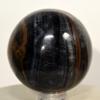 46mm Blue Yellow Tiger Eye Sphere Natural Chatoyant Quartz Crystal Ball Hawk's Eye Mineral Polished Stone - Africa + Stand view 2