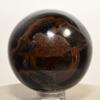 46mm Blue Yellow Tiger Eye Sphere Natural Chatoyant Quartz Crystal Ball Hawk's Eye Mineral Polished Stone - Africa + Stand view 3