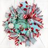 Santa on Paddle Board Coastal, Beach, Nautical Santa Christmas Wreath, Sand Dollar, Starfish, Seashells & Nautical Rope Knots, Bow view 2