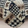 Market & Place 2 Piece Reversible Quilt Set with Sham | Twin Cabin Comforter Set | Rustic Bear Buffalo Check Lodge Bedding | Orson Collection (Twin, Navy/Taupe) view 3