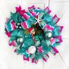 FA La La Flamingo Christmas Coastal, Beach, Nautical Christmas Wreath, Sand Dollar, Starfish, Ornaments, Bow view 3