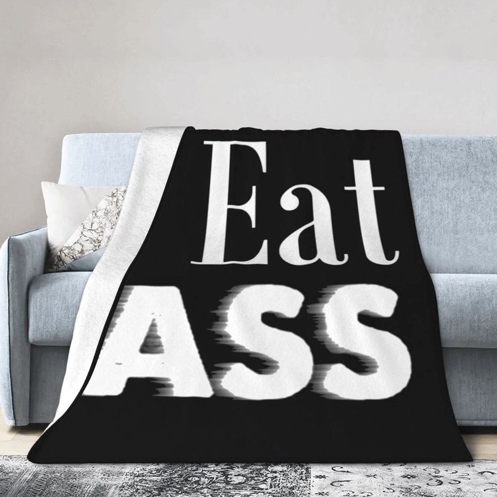 Qauirfe I Eat Ass Throw Lightweight Blankets Bed Sofa Warm Cozy Fluffy Throw Plush 50"X40" Blanket