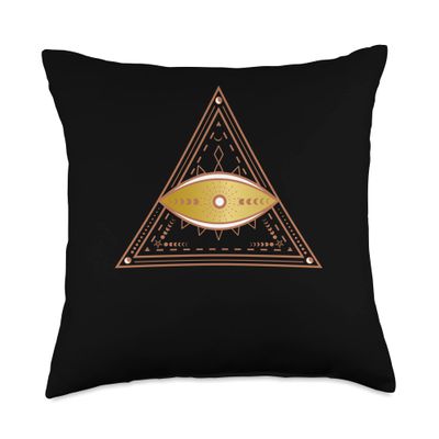 All Seeing Eye Sacred Geometry Occult Goth Art Throw Pillow