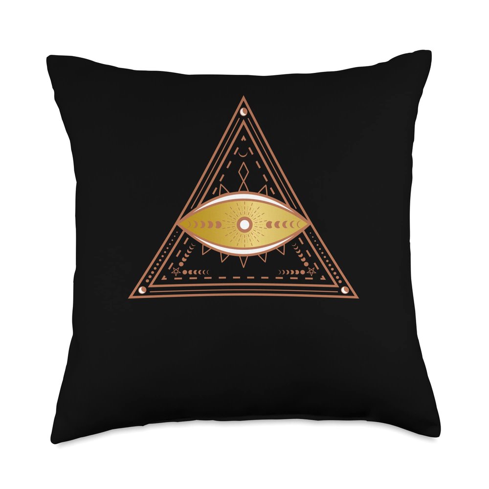 All Seeing Eye Sacred Geometry Occult Goth Art Throw Pillow